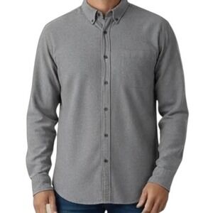 Eddie‎ Bauer Mens Button Down Shirt Long Sleeve Gray Cotton Casual Medium